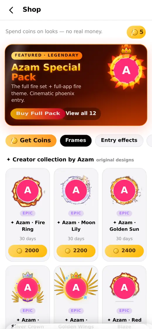 Connexta Shop screen